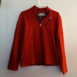 Ibex Merino Wool Half Zip Pullover Medium Burnt Orange